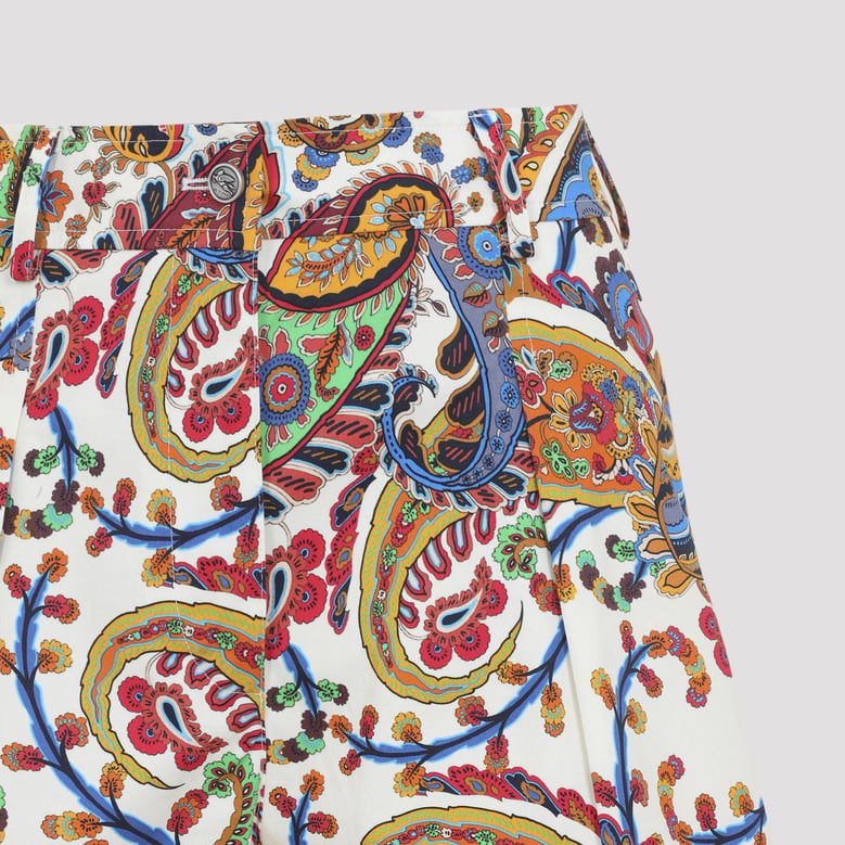 white shorts with paisley print by Selfnex