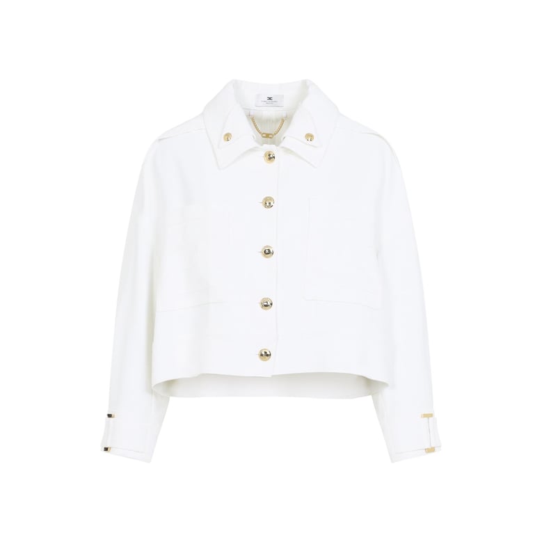 ivory white boxy jacket by Selfnex