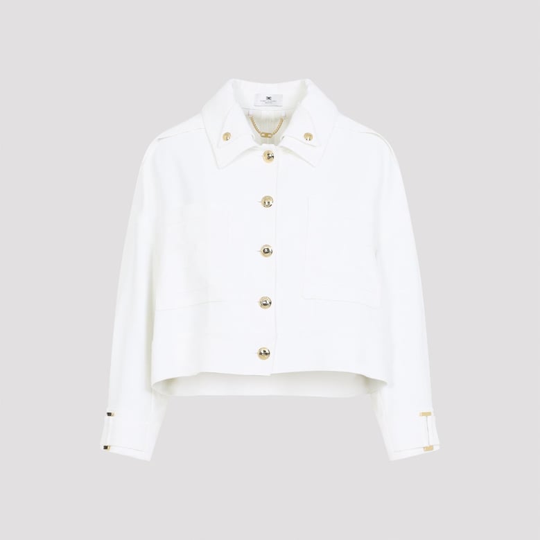 ivory white boxy jacket by Selfnex