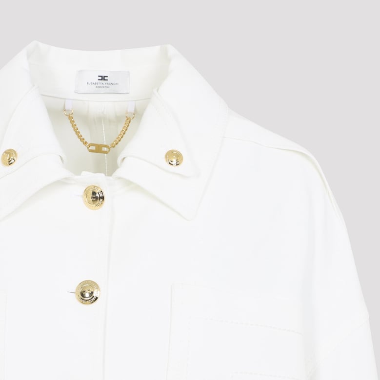 ivory white boxy jacket by Selfnex