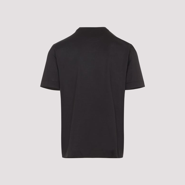 mud brown cotton stripe tape detail t-shirt by Selfnex