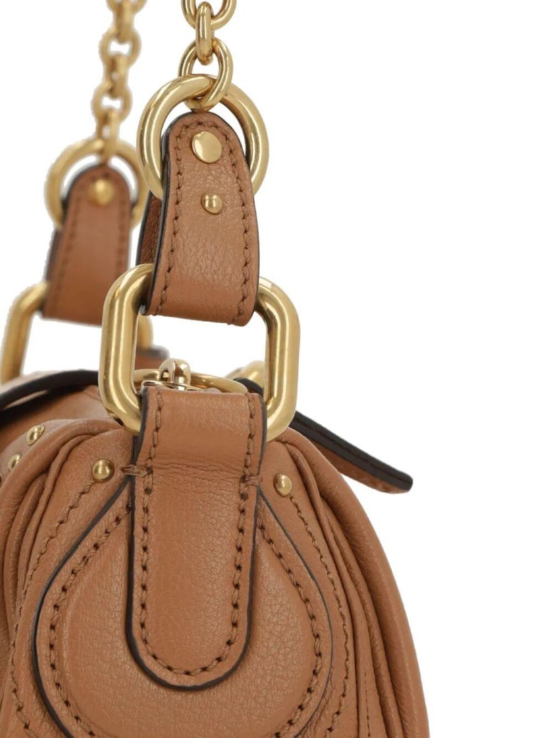 biscuit leather small paddington shoulder bag by Selfnex