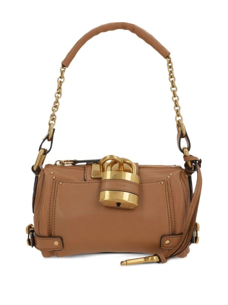 biscuit leather small paddington shoulder bag by Selfnex