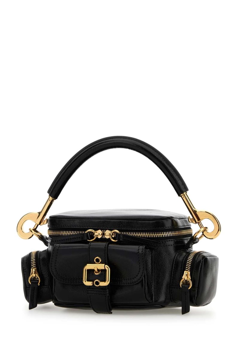 black leather small camera bag handbag by Selfnex