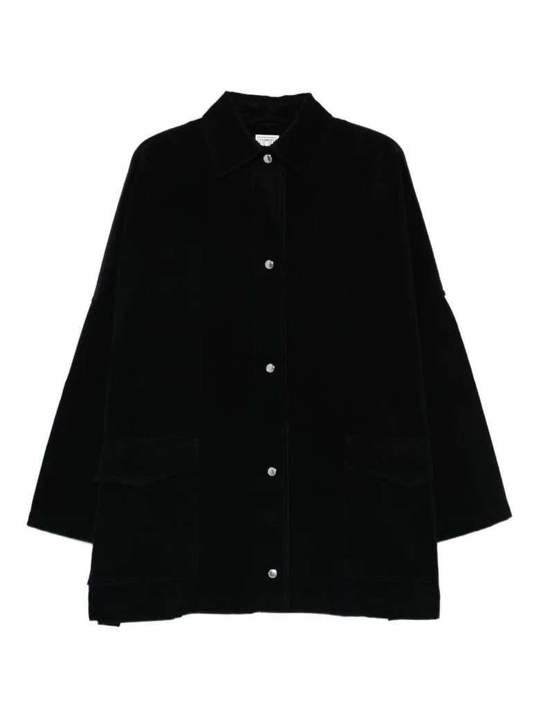 black corduroy overshirt jacket by Selfnex