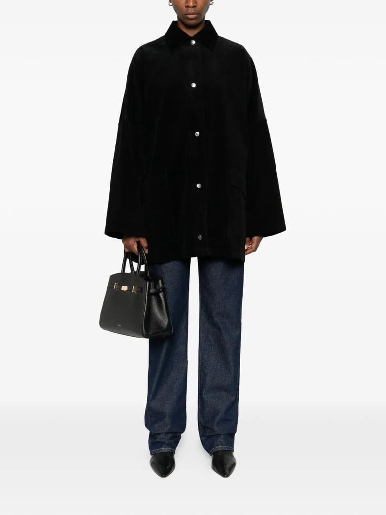 black corduroy overshirt jacket by Selfnex