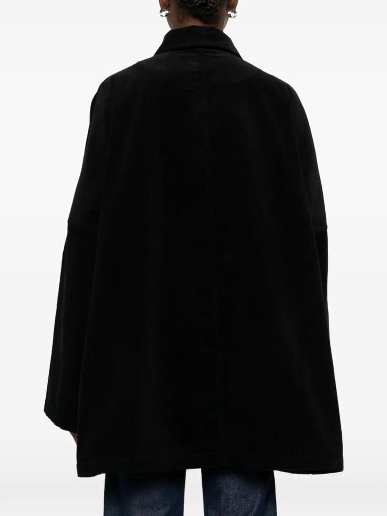 black corduroy overshirt jacket by Selfnex