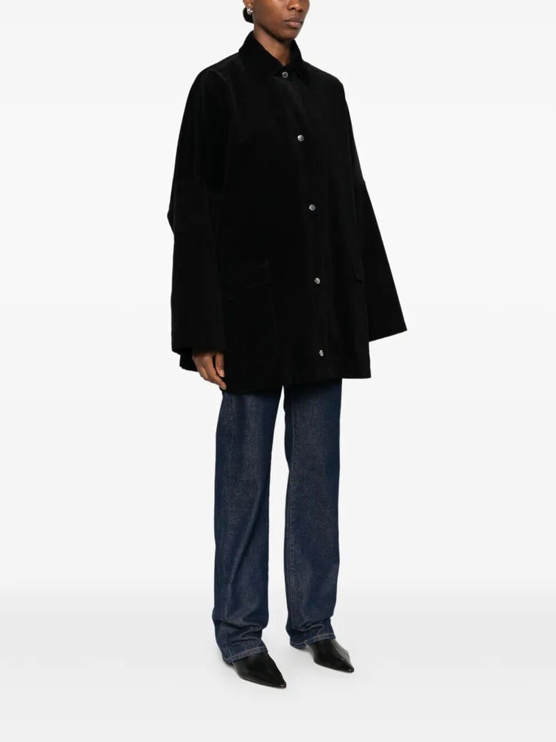 black corduroy overshirt jacket by Selfnex
