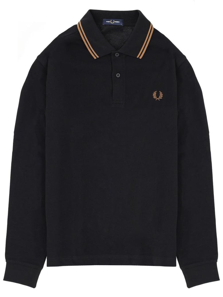 black cotton polo shirt by Selfnex