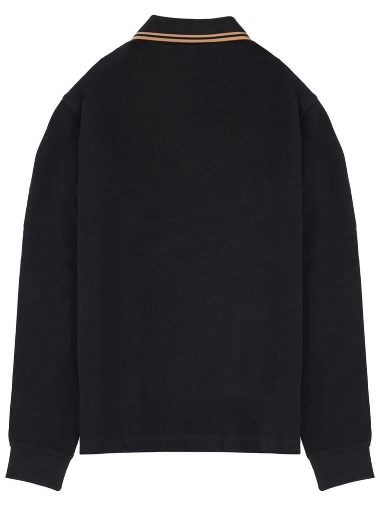black cotton polo shirt by Selfnex