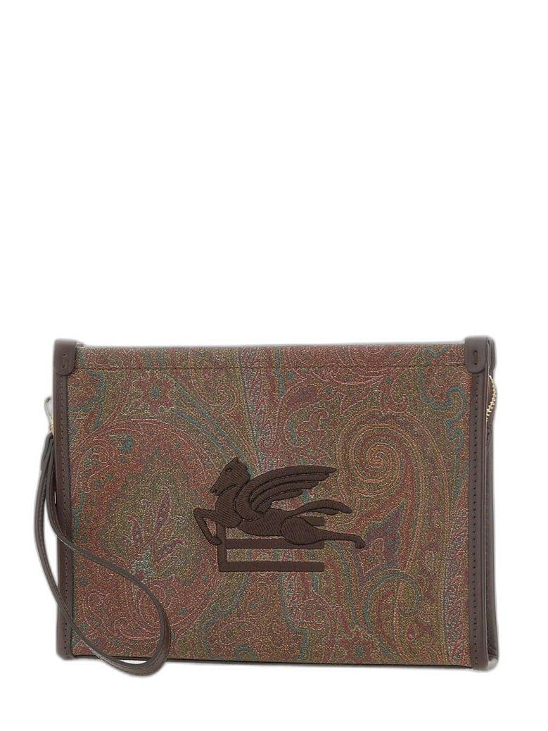 arnica pouch with wristlet and pegaso-embroidery by Selfnex