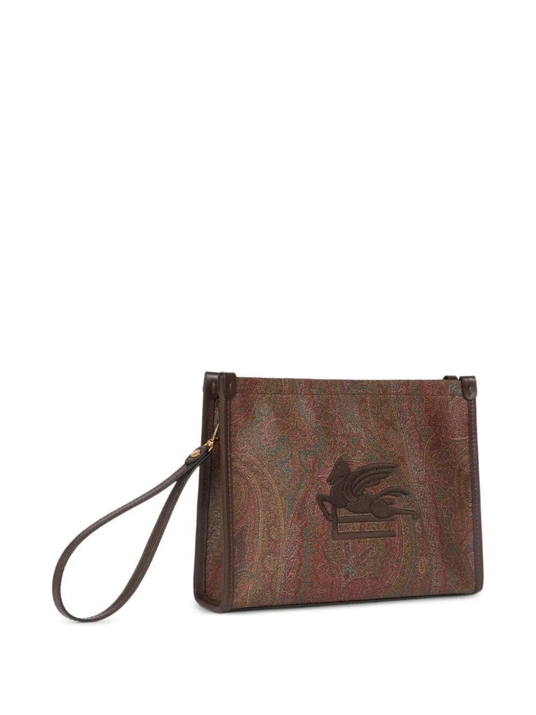 arnica pouch with wristlet and pegaso-embroidery by Selfnex