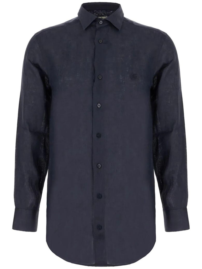 linen shirt with pegaso embroidery by Selfnex