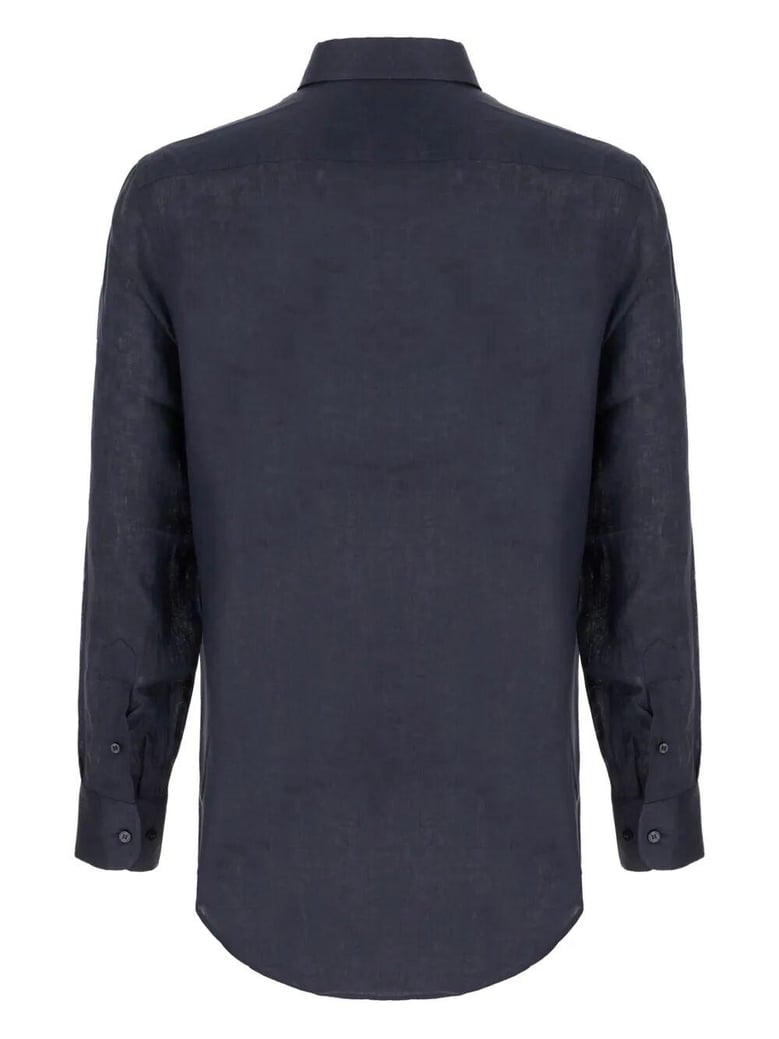 linen shirt with pegaso embroidery by Selfnex
