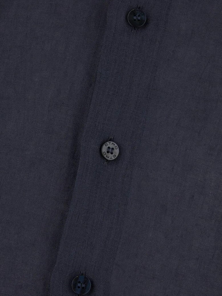 linen shirt with pegaso embroidery by Selfnex