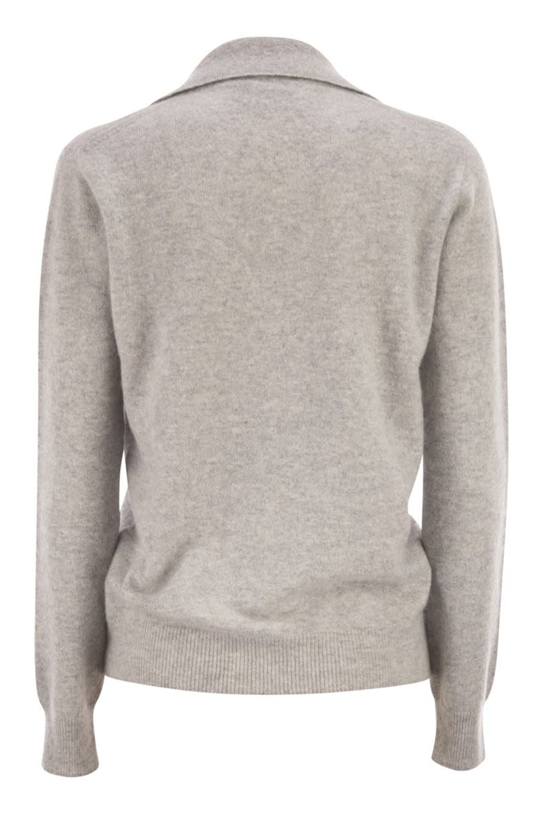 patty - v-neck jumper with polo collar by Selfnex