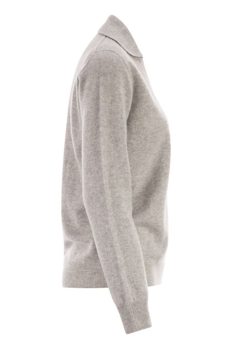 patty - v-neck jumper with polo collar by Selfnex