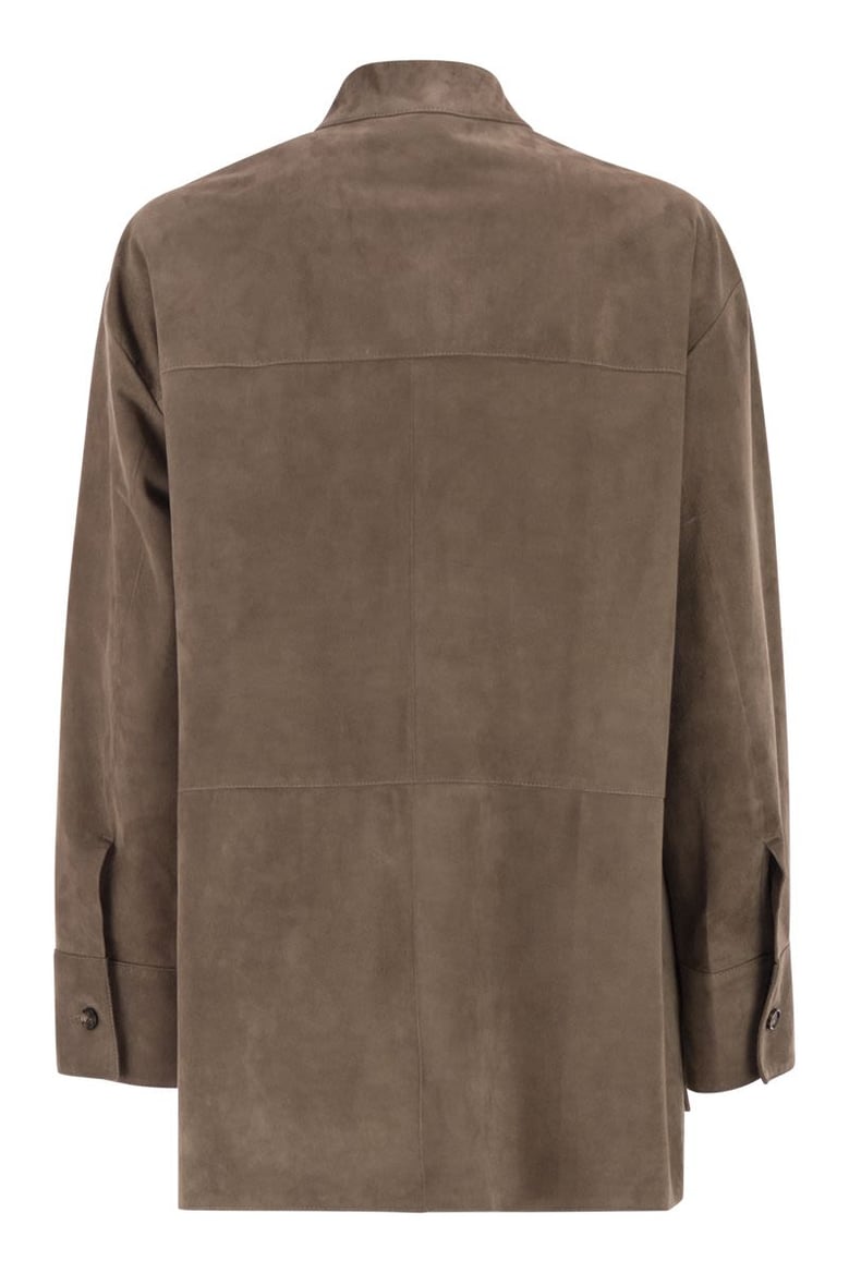 smmelodia - suede jacket with topstitching by Selfnex