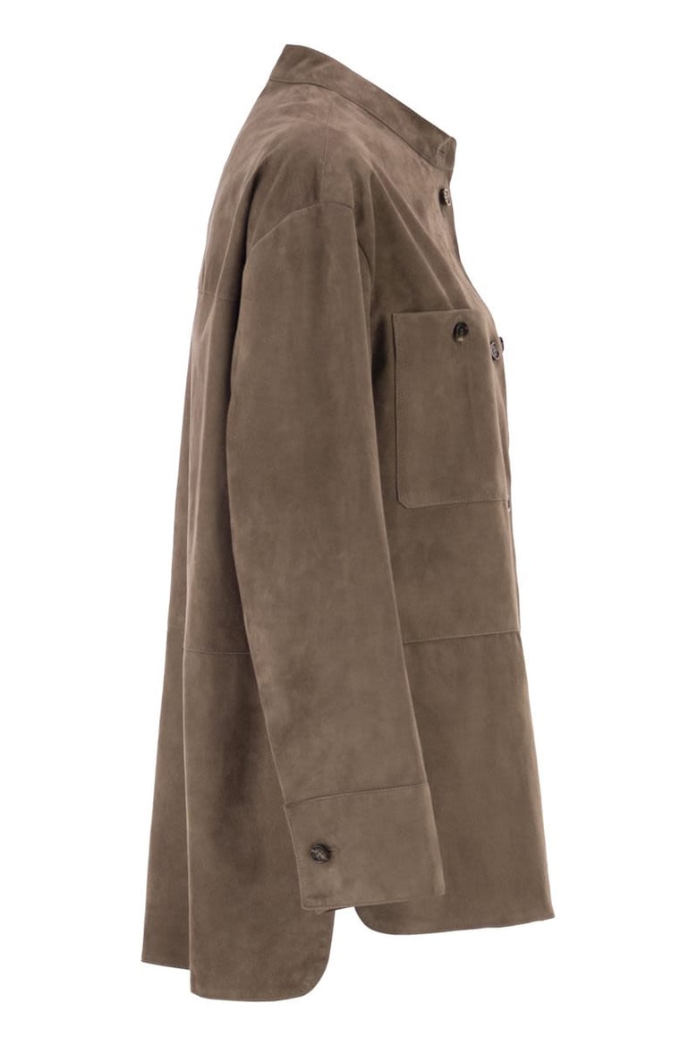 smmelodia - suede jacket with topstitching by Selfnex