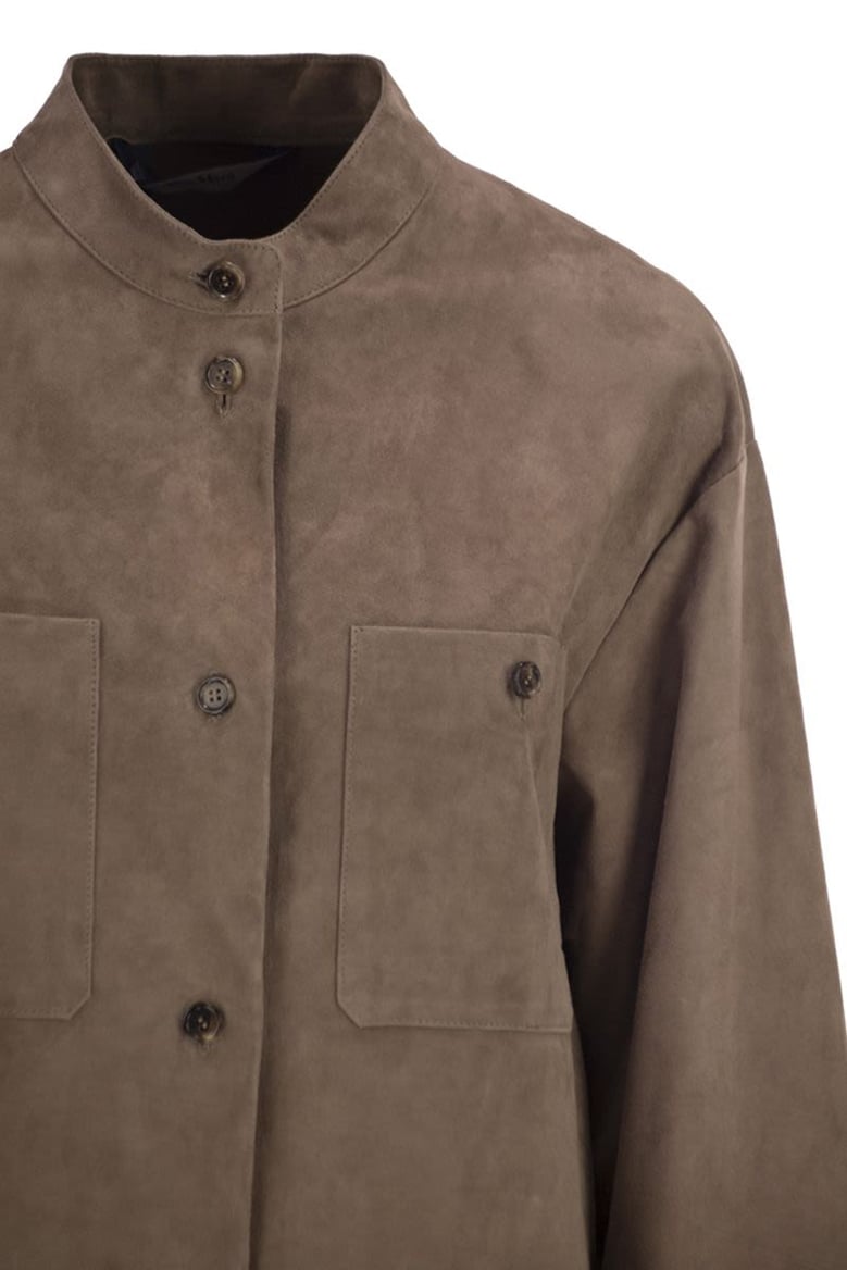 smmelodia - suede jacket with topstitching by Selfnex