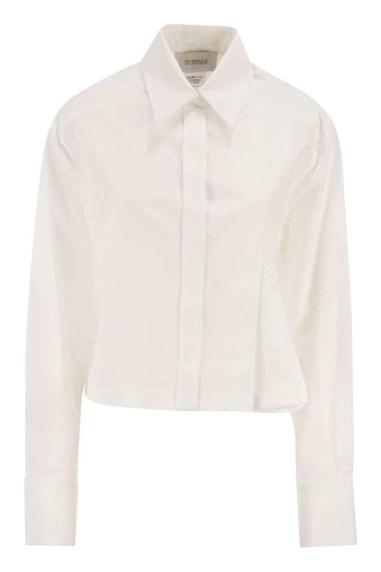 spxcerto - cropped poplin shirt with asymmetrical pleats by Selfnex
