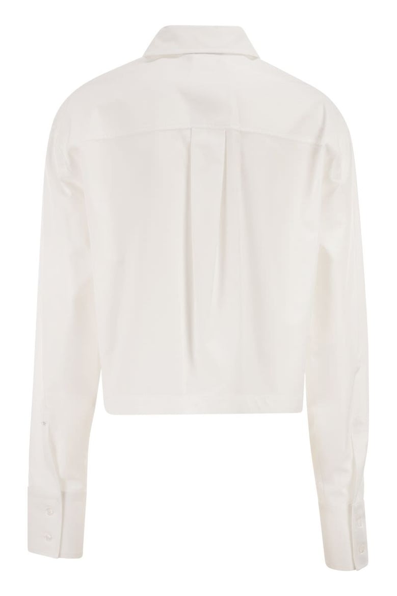 spxcerto - cropped poplin shirt with asymmetrical pleats by Selfnex