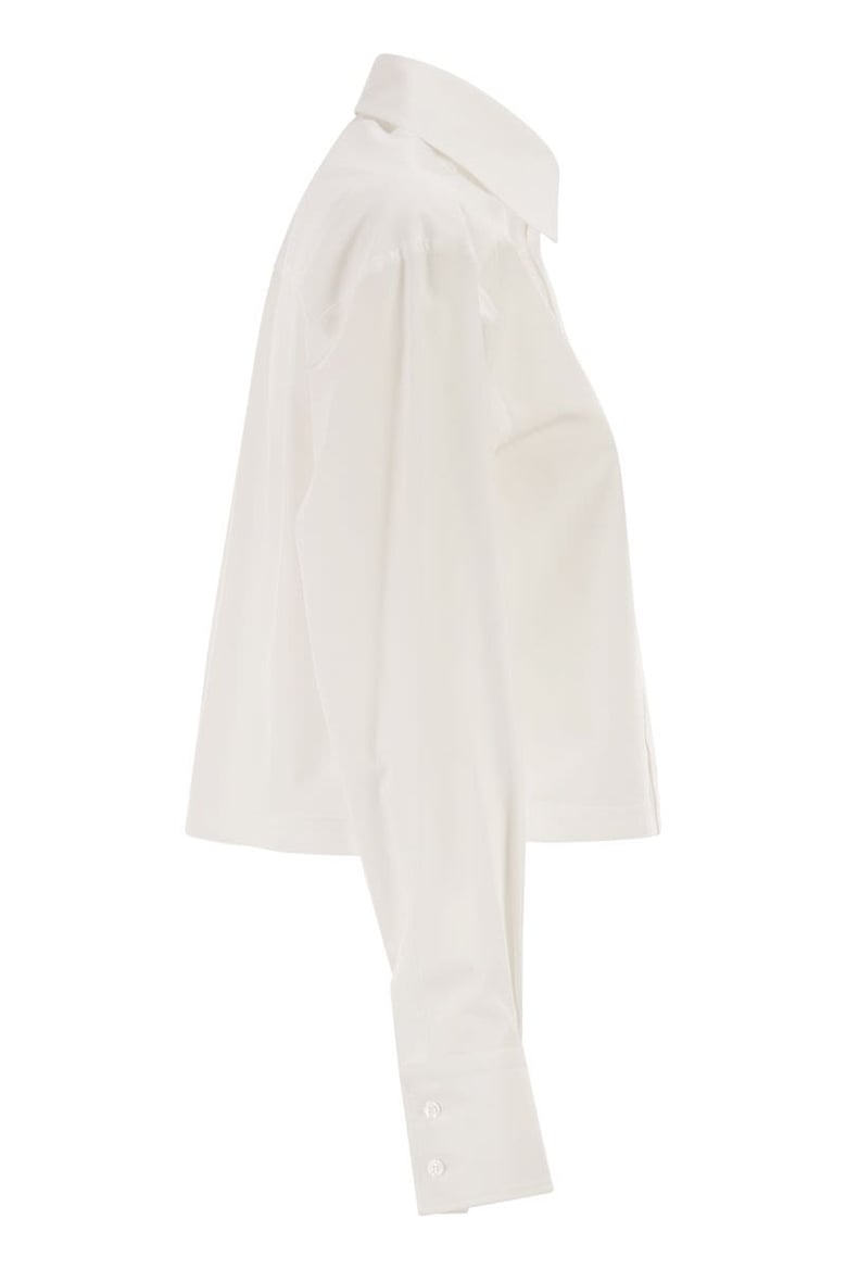 spxcerto - cropped poplin shirt with asymmetrical pleats by Selfnex