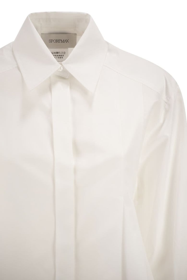 spxcerto - cropped poplin shirt with asymmetrical pleats by Selfnex