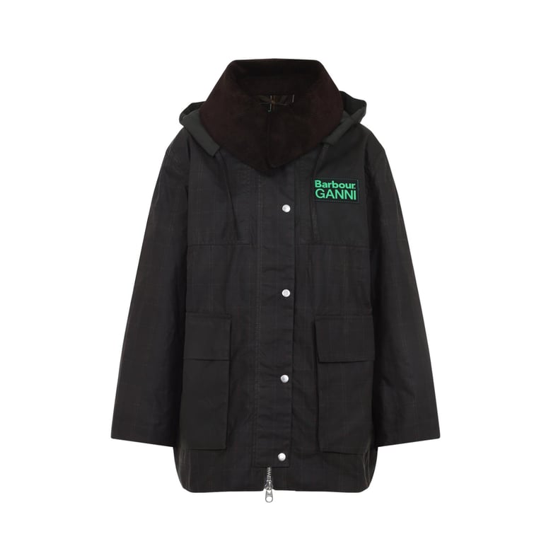 green hood ttn duffle wax cotton jacket by Selfnex