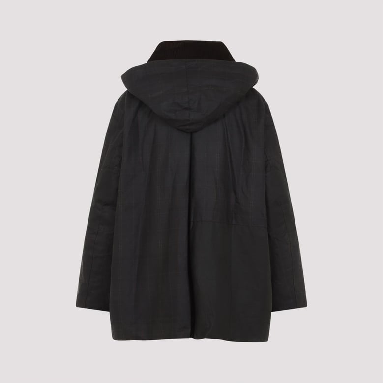 green hood ttn duffle wax cotton jacket by Selfnex