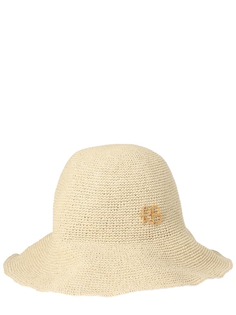 beige straw hat by Selfnex