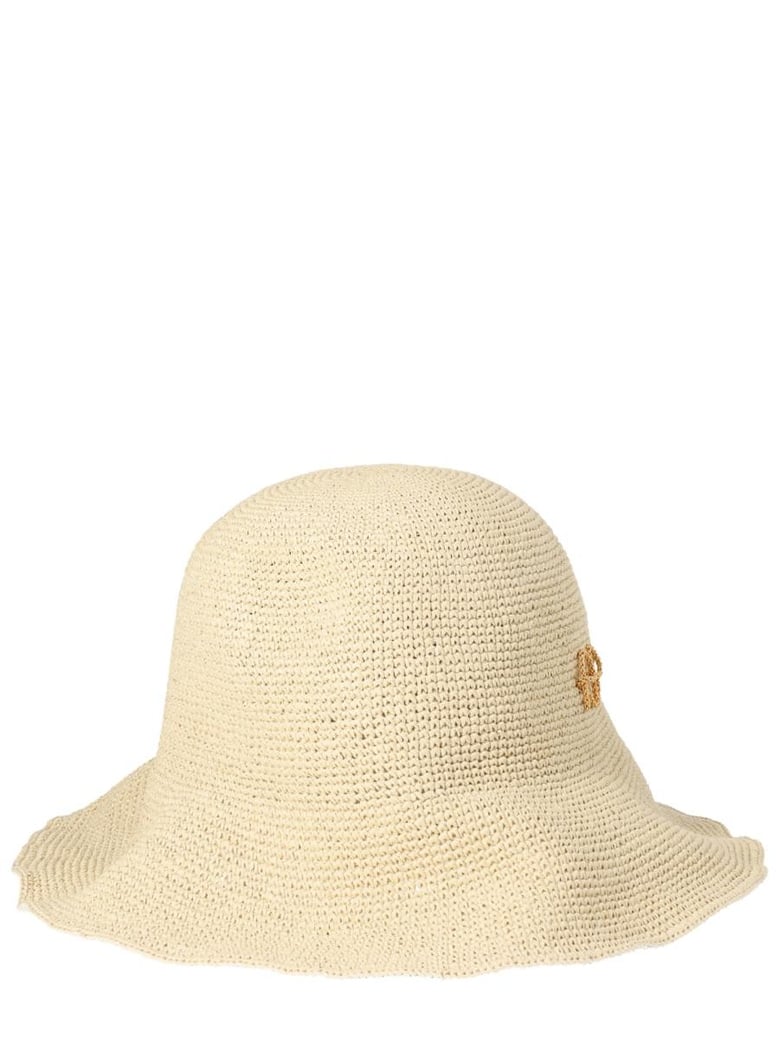 beige straw hat by Selfnex