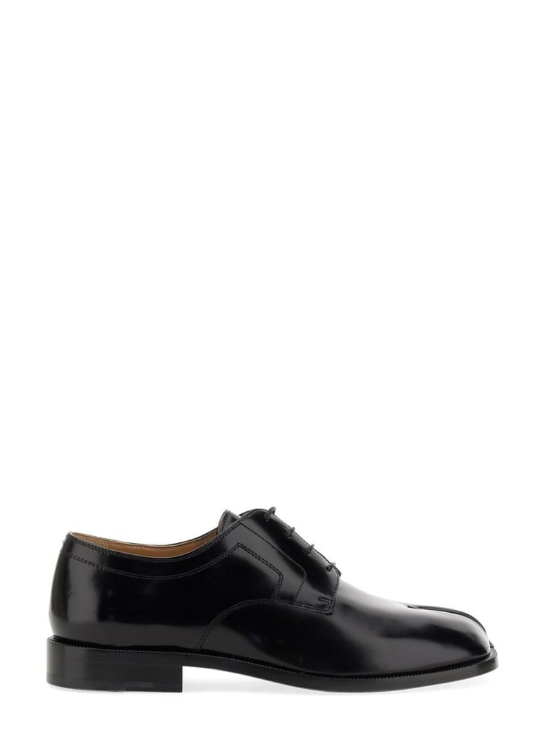 black leather lace-up shoes by Selfnex
