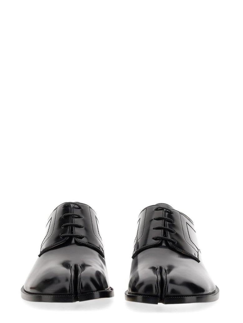 black leather lace-up shoes by Selfnex
