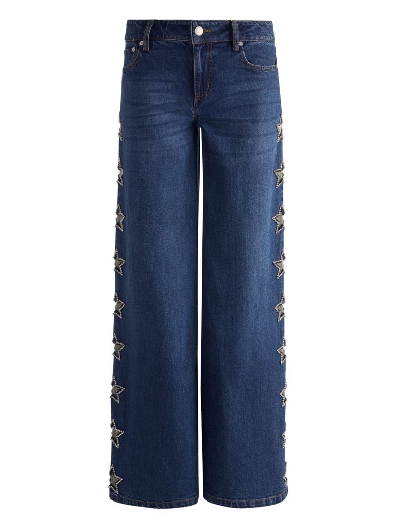 embellished baggy jeans by Selfnex