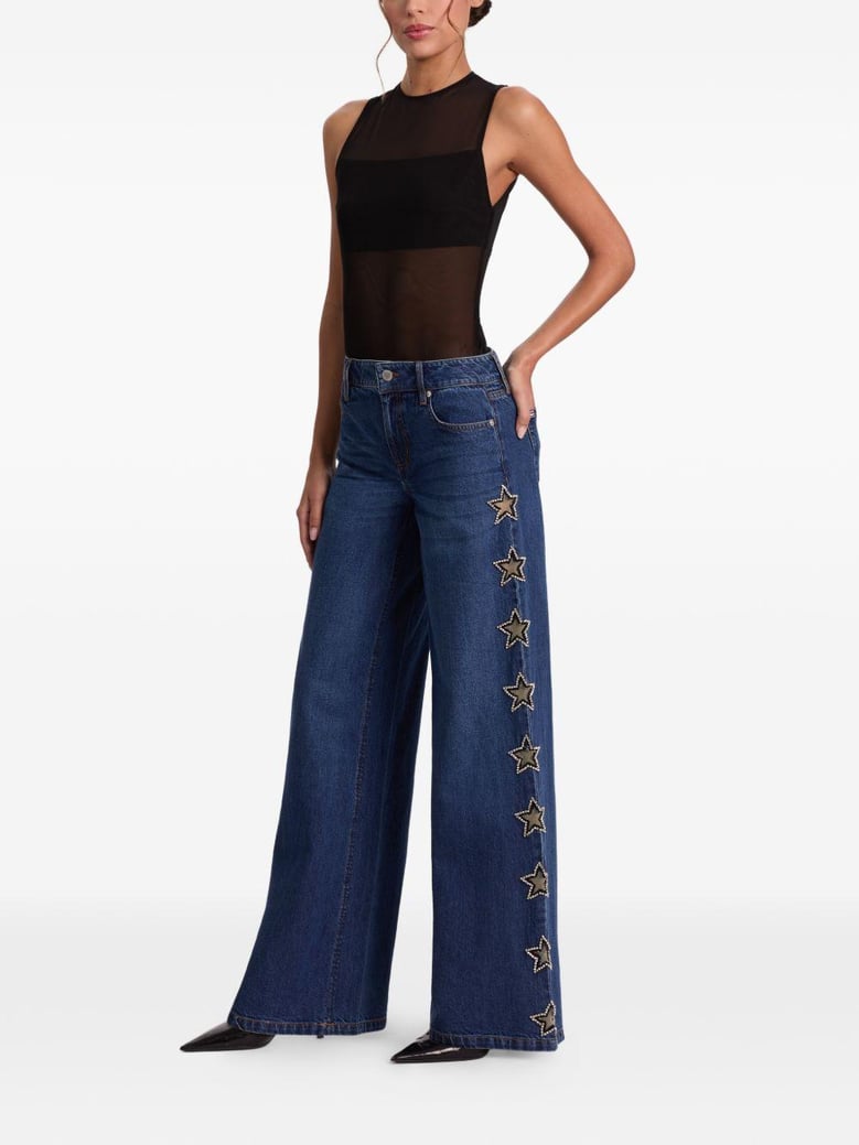 embellished baggy jeans by Selfnex