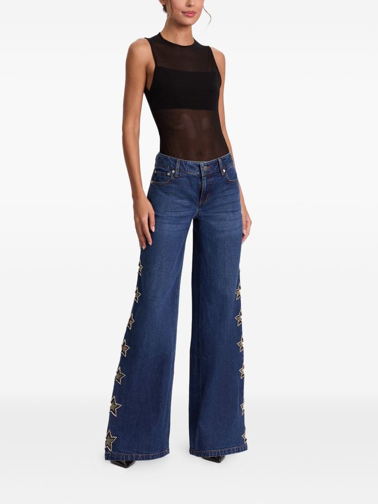 embellished baggy jeans by Selfnex