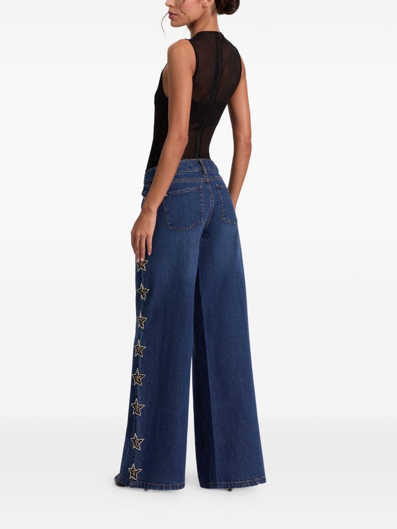 embellished baggy jeans by Selfnex