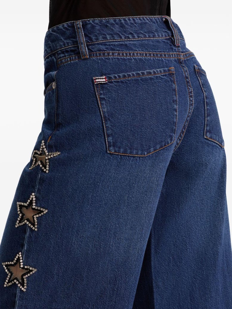 embellished baggy jeans by Selfnex