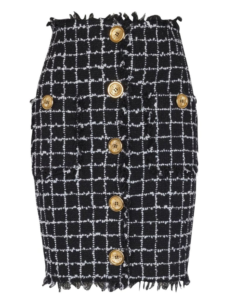 tweed midi skirt by Selfnex