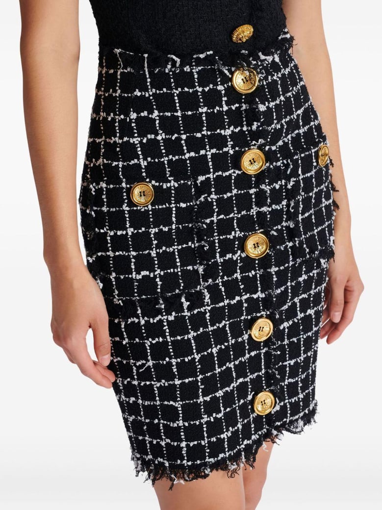 tweed midi skirt by Selfnex