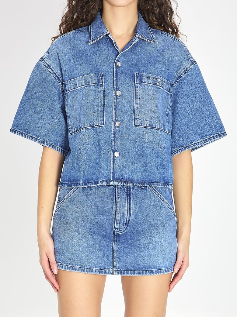 cropped denim shirt by Selfnex