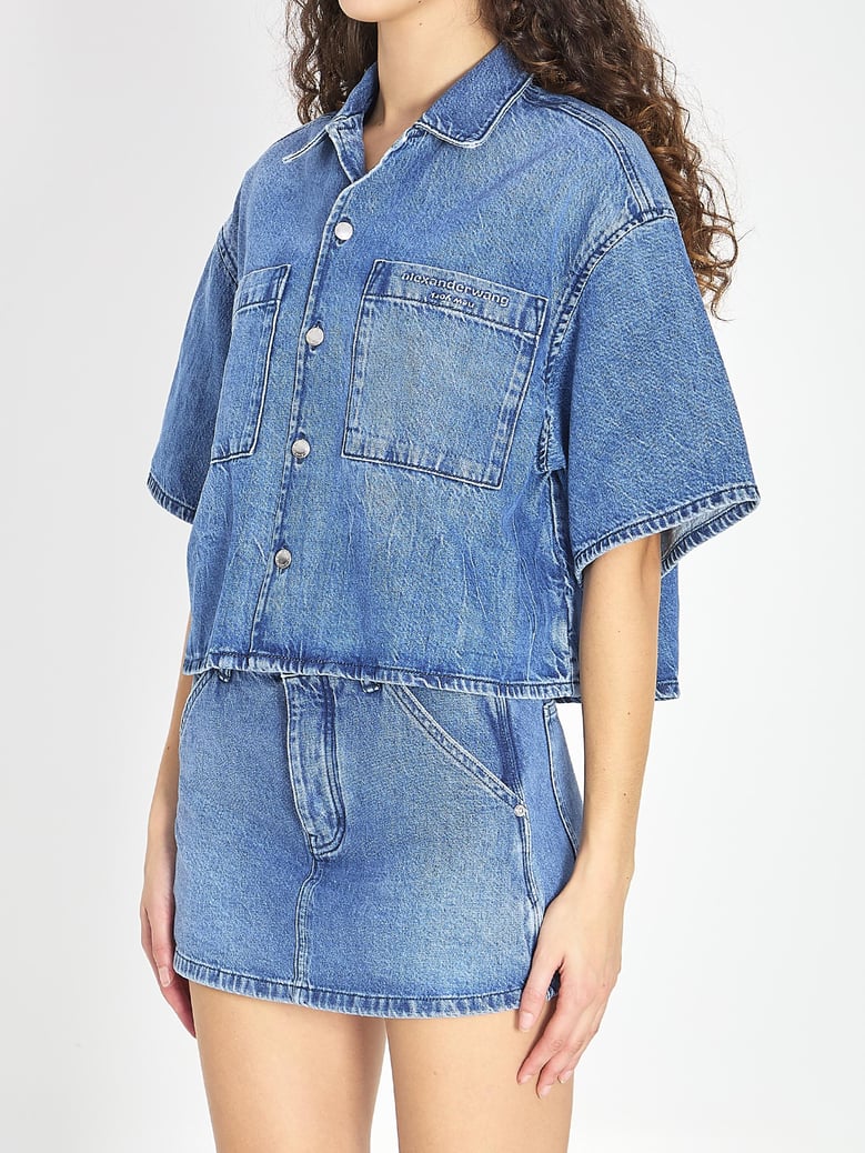 cropped denim shirt by Selfnex