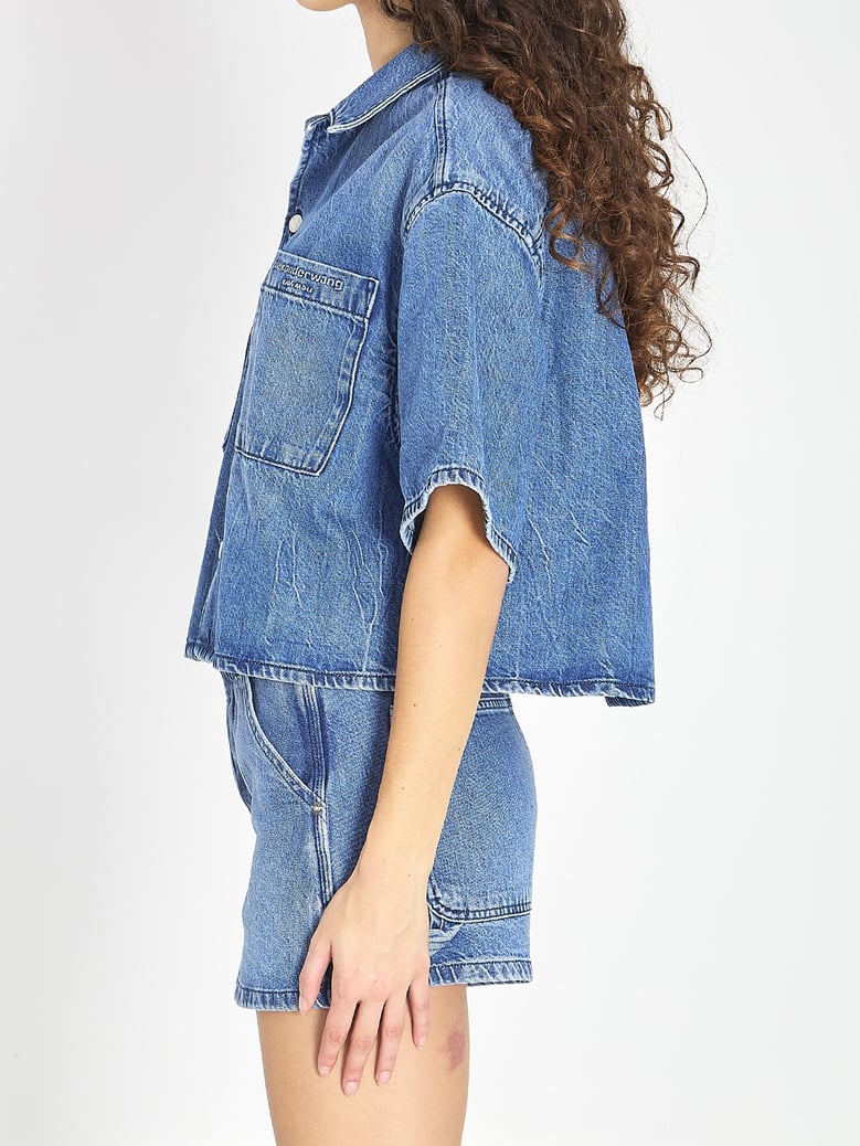 cropped denim shirt by Selfnex