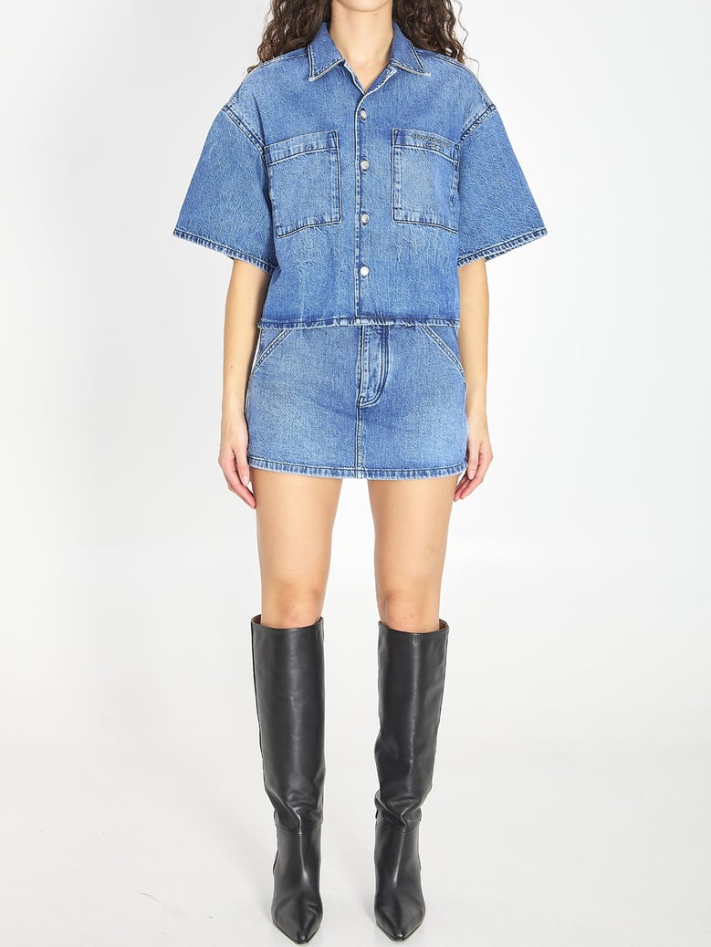 cropped denim shirt by Selfnex