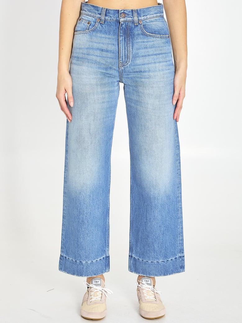 chloé high-rise cropped wide-leg jeans by Selfnex