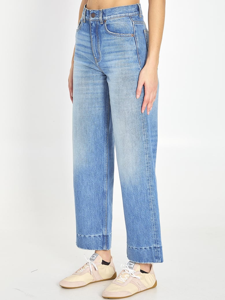 chloé high-rise cropped wide-leg jeans by Selfnex