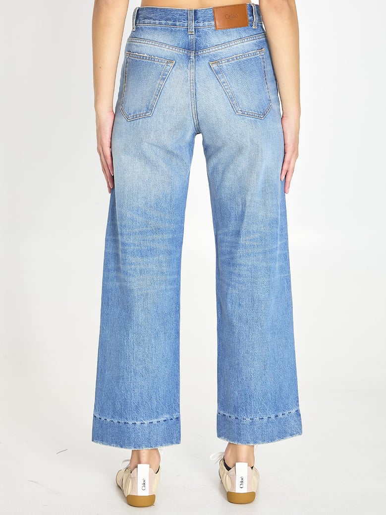 chloé high-rise cropped wide-leg jeans by Selfnex