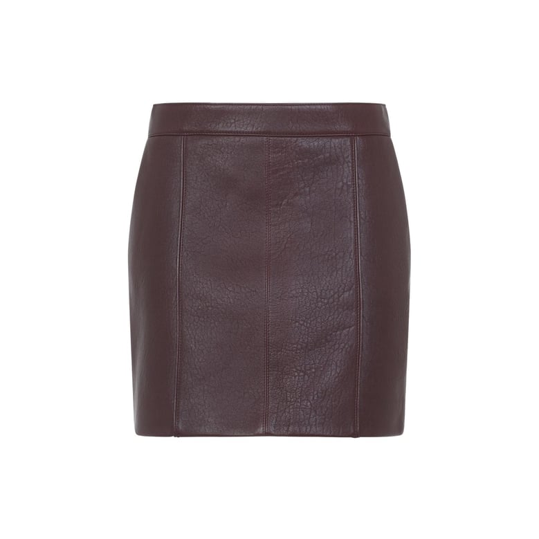 grape leather mini skirt by Selfnex