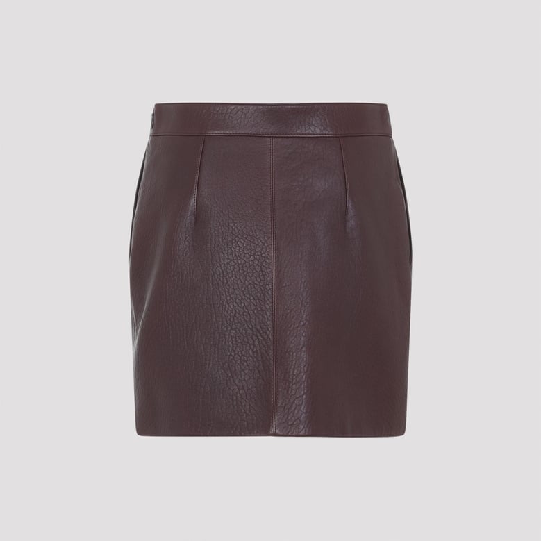 grape leather mini skirt by Selfnex